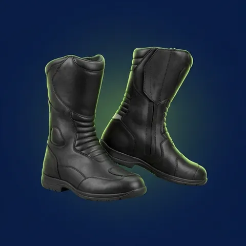 Botas de cuero negras para moto